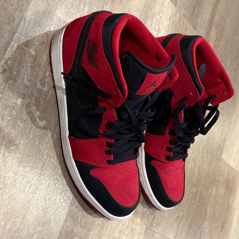 Jordan Men's Bold Red and Black Sneakers